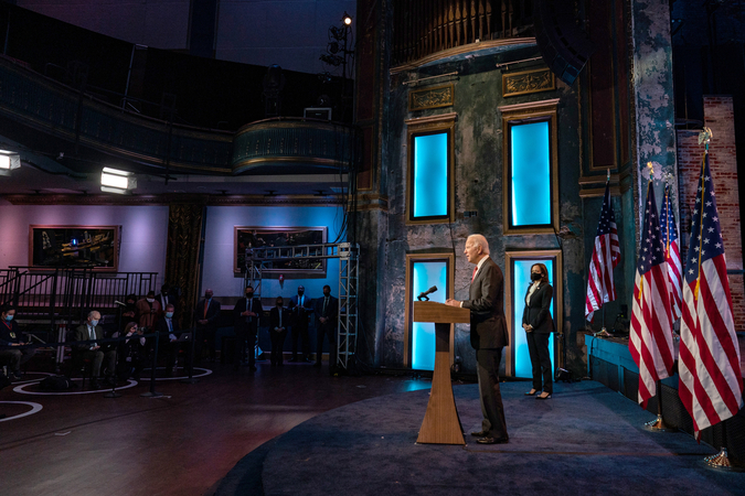 President-elect Joe Biden delivers remarks last week after a virtual meeting with U.S. governors, including some Republicans, during which he vowed a bipartisan assault on the coronavirus. MUST CREDIT: Washington Post photo by Salwan Georges