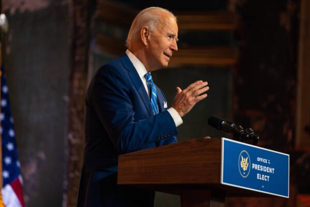 President-elect Joe Biden is pictured delivering a Thanksgiving speech on Thursday, Nov. 25, 2020. Before the Biden team can produce the results they have promised, they still have to persuade the public - and likely at least a few Senate Republicans, who could still be in the majority come January. MUST CREDIT: Washington Post photo by Demetrius Freeman