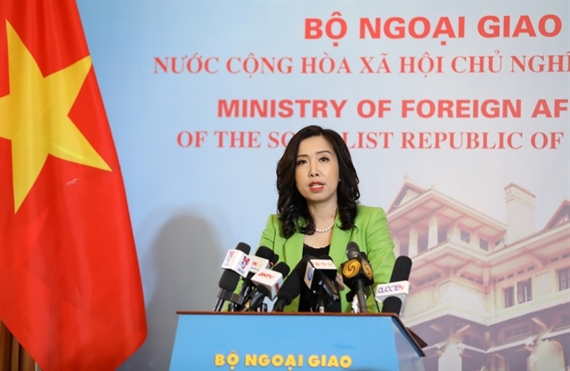 Spokesperson for the foreign ministry Lê Thị Thu Hằng answered reporters' questions during a press briefing in Hà Nội on Thursday. — VNA/VNS Photo Văn Điệp