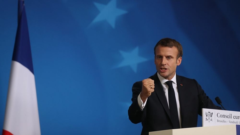 Emmanuel Macron, France's president, gestures while speaking during a news conference in Brussels on Oct. 18, 2019. MUST CREDIT: Bloomberg photo by Simon Dawson.
Photo by: Simon Dawson — Bloomberg