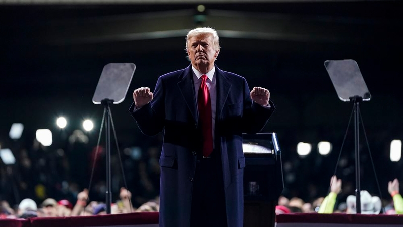 President Trump is pictured on Dec. 5, 2020, in Valdosta, Ga. Trump's congressional allies met privately to pitch a plan about contesting the results of the presidential election. MUST CREDIT: Washington Post photo by Jabin Botsford