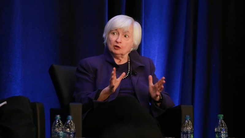 Janet Yellen, former chair of the U.S. Federal Reserve, speaks during the American Economic Association and Allied Social Science Association Annual Meeting in Atlanta on Jan. 4, 2019. MUST CREDIT: Bloomberg photo by Elijah Nouvelage.