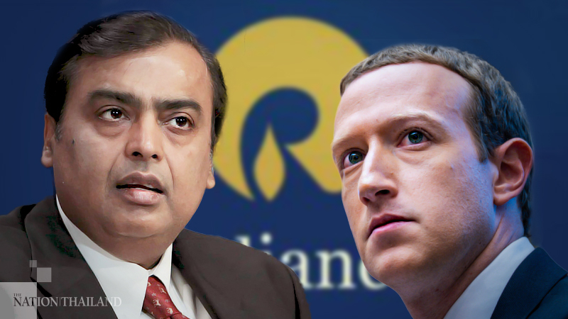 Left: Reliance Industries chief Mukesh Ambani. Right: Mark Zuckerberg, CEO, Facebook  