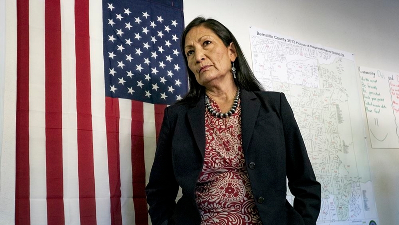 Rep. Deb Haaland, D-N.M., has been nominated to become the first Native American to serve as interior secretary. MUST CREDIT: Washington Post photo by Bonnie Jo Mount
