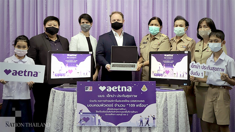 AmCham Thailand, Aetna Health Insurance donate computers to Nonthaburi schools AmCham Thailand, Aetna Health Insurance donate computers to Nonthaburi schools