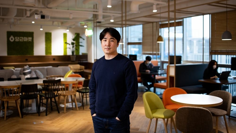 Gary Kim, co-founder and co-chief executive officer of Danggeun Market, at the company's office in Seoul, South Korea, on Nov. 18, 2020. MUST CREDIT: Bloomberg photo by SeongJoon Cho.