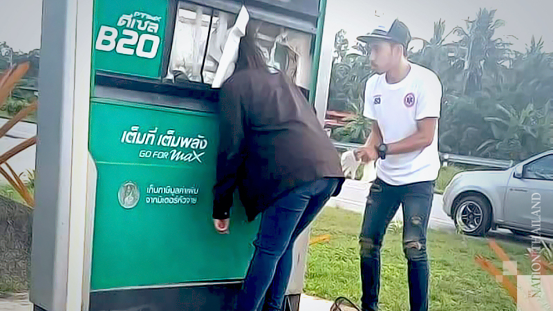 Woman gets trapped in display box from speeding accident Woman gets trapped in display box from speeding accident