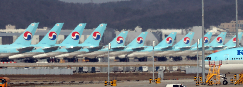 Korean Air aircraft at Incheon International Airport, west of Seoul (Yonhap)