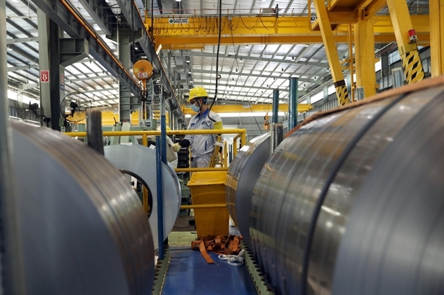 Rolled steel being manufactured at the Japan-invested JFE Shoji Steel Hải Phòng Company in the northern port city of Hải Phòng. — VNA/VNS Photo Danh Lam