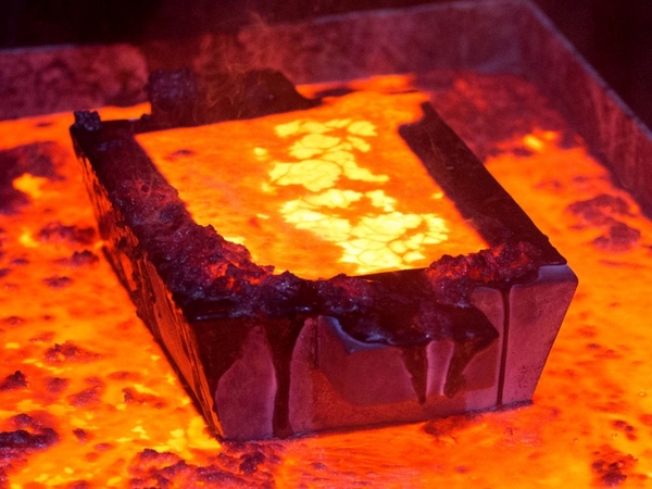 A casting mold filled with molten gold in Semey, Kazakhstan, on June 7, 2016. MUST CREDIT: Bloomberg photo by Andrey Rudakov.
Photo by: Andrey Rudakov — Bloomberg
Location: Semey, Kazakhstan