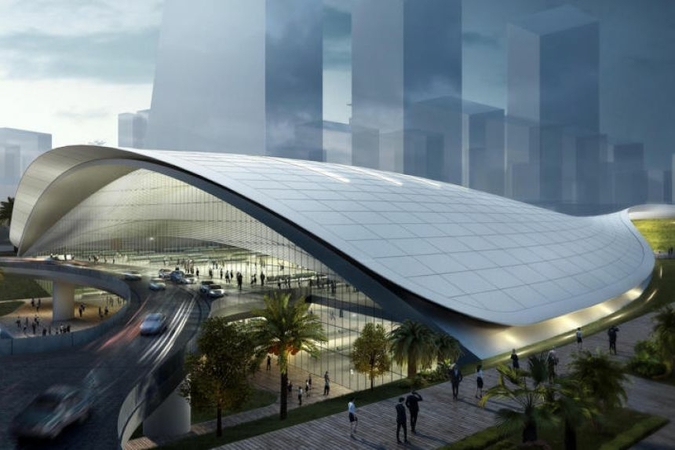 An artist's impression of the High Speed Rail Terminal in Jurong East for the terminated project. PHOTO: FARRELLS
