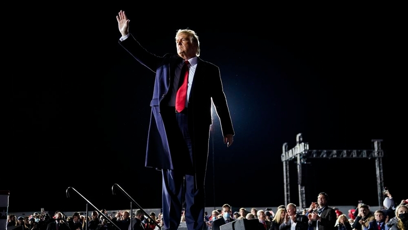 President Donald Trump speaks during a rally on Monday in Dalton, Ga. MUST CREDIT: Washington Post photo by Jabin Botsford