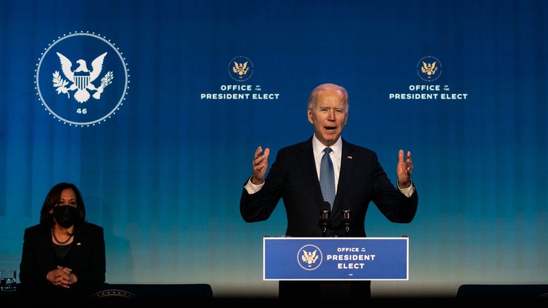 President-elect Joe Biden speaks in Wilmington, Del., on Thursday, Jan. 7, 2021. 