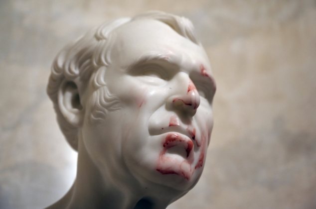 A statue of Zachary Taylor was defaced at the U.S. Capitol after Trump supporters breached the U.S. Capitol Jan. 7, 2021, in Washington, D.C. MUST CREDIT: Washington Post photo by Katherine Frey