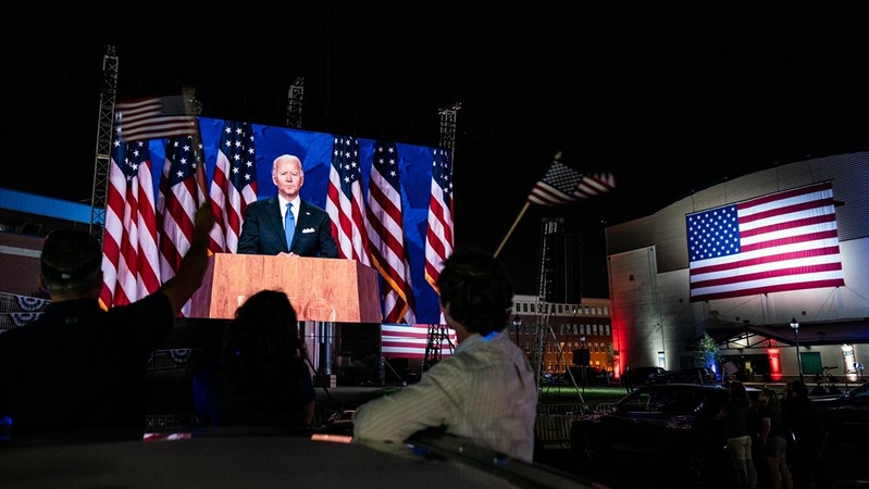 Biden speaks during the Democratic National Convention, in Wilmington, Del., in August. MUST CREDIT: Washington Post photo by Salwan Georges