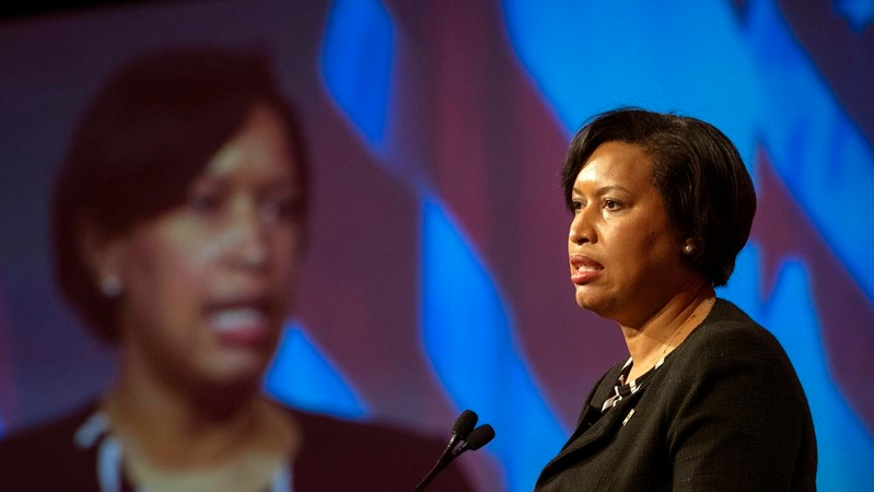 D.C. Mayor Muriel Bowser, a Democrat, holds a news conference on Friday, Jan. 15. MUST CREDIT: Washington Post photo by Bill O'Leary