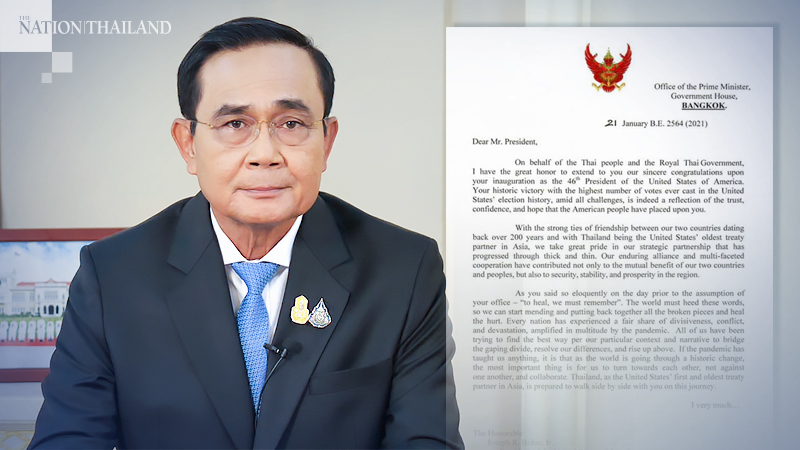 Prayut congratulates Biden on inauguration, calls for global unity Prayut congratulates Biden on inauguration, calls for global unity