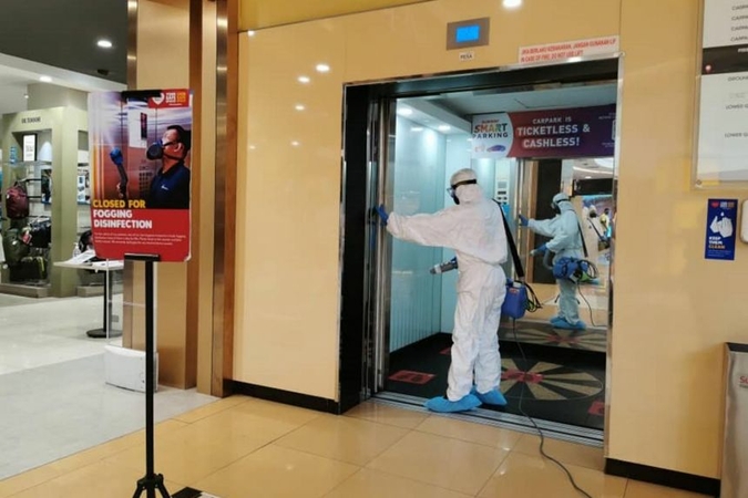 Sanitisation takes place every night after closing time at Sunway Pyramid shopping mall, Malaysia. PHOTO: SUNWAY MALLS AND THEME PARKS