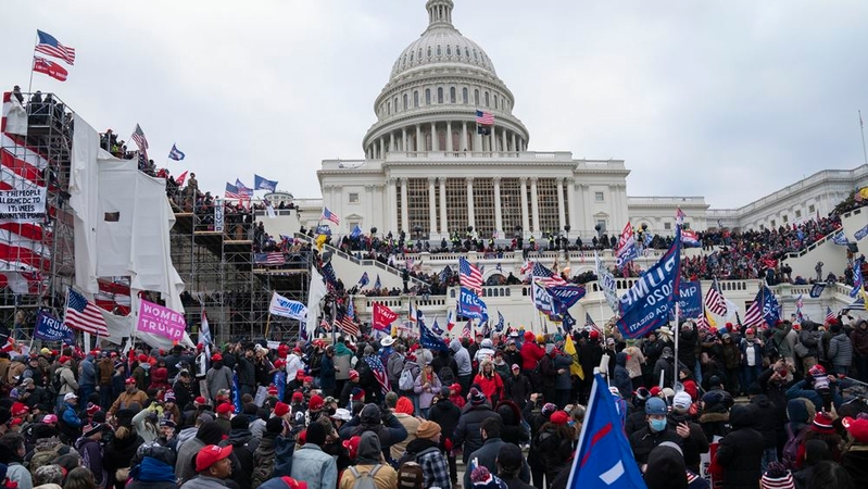 Thousands of Trump supporters violently storm the U.S. Capitol on Jan. 6, 2021, to support President Donald Trump's baseless claims that he won the election. MUST CREDIT: Washington Post photo by Michael Robinson Chavez