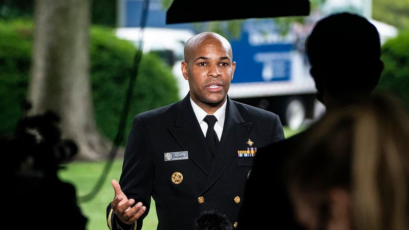 President Joe Biden has asked for the resignation of Surgeon General Jerome Adams, who had been nominated by President Donald Trump in 2017 to a four-year term set to expire in September. MUST CREDIT: Washington Post photo by Jabin Botsford