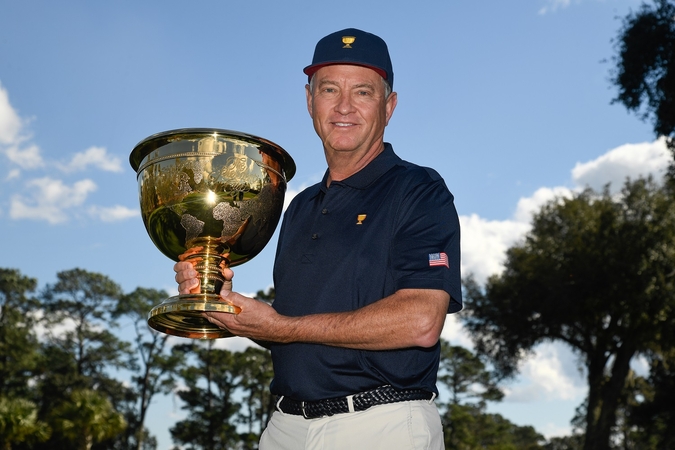Davis Love III with the Presidents Cup (Photo credit to Credit PGA TOUR)