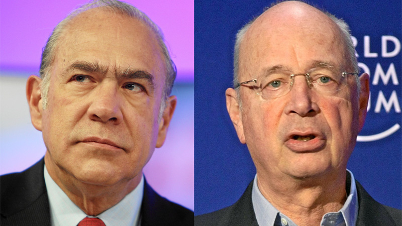Angel Gurría (left) and Klaus Schwab