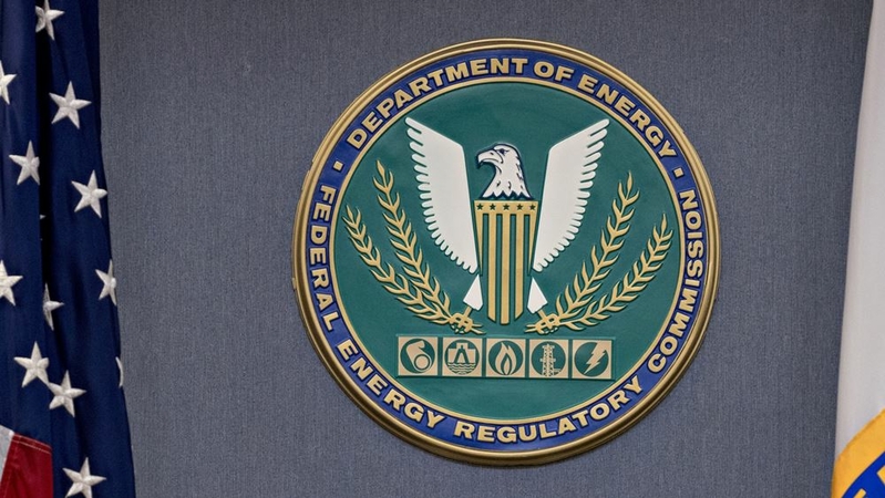 The Federal Energy Regulatory Commission seal in Washington, D.C., on Dec. 20, 2018. MUST CREDIT: Bloomberg photo by Andrew Harrer.