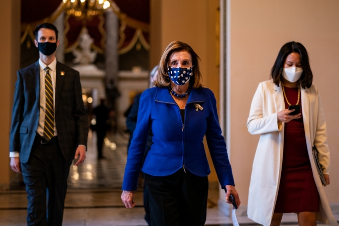  Speaker Nancy Pelosi, D-Calif., walks to the House floor on Thursday. 
Washington Post photo by Salwan Georges. 