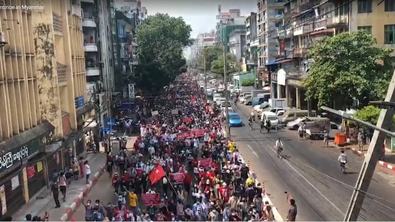 Tens of thousands of protesters return to Myanmar streets to oppose the military coup Tens of thousands of protesters return to Myanmar streets to oppose the military coup