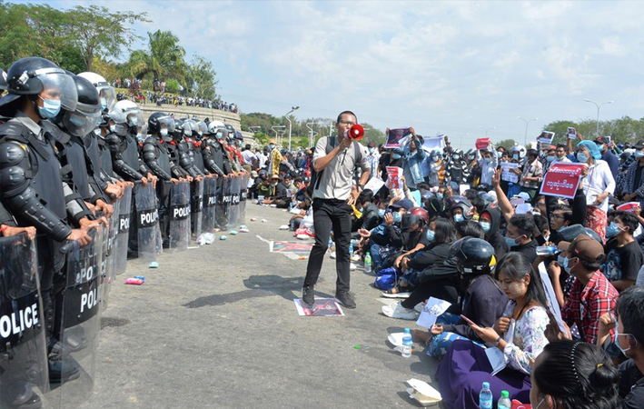 Myanmar deploys martial law in cities as youth stare down army Myanmar deploys martial law in cities as youth stare down army