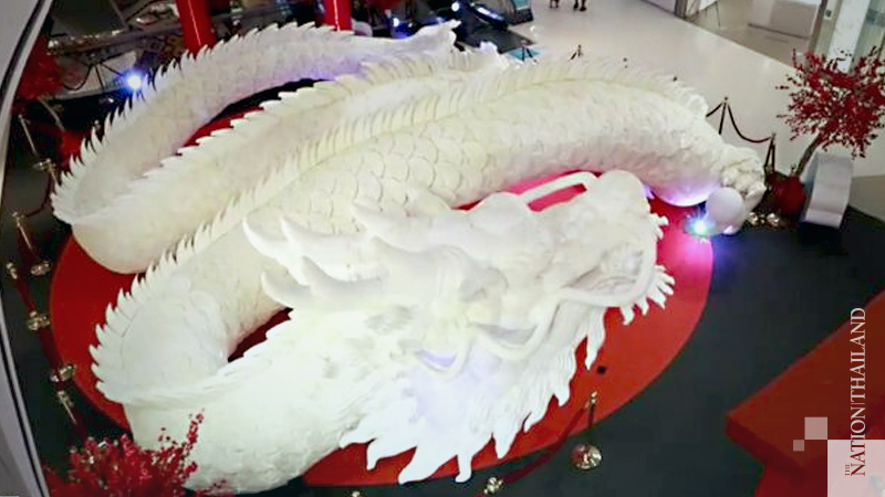 Huge dragon lies in wait for the Ox at Korat’s CentralPlaza Huge dragon lies in wait for the Ox at Korat’s CentralPlaza