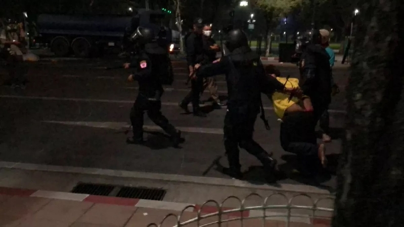 Police arrested a protester on Saturday