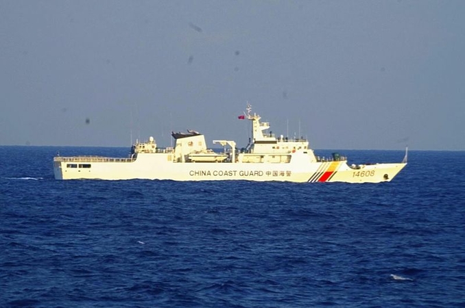 A China Coast Guard vessel is seen in Japanese waters around the Senkaku Islands in October 2020. (Courtesy of the 11th Regional Coast Guard Headquarters)
