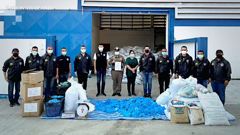 Crackdown on business recycling used rubber gloves Crackdown on business recycling used rubber gloves