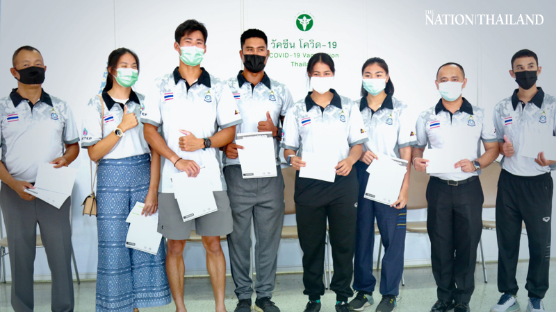 Thai sailors get Covid jab ahead of Olympic shot Thai sailors get Covid jab ahead of Olympic shot