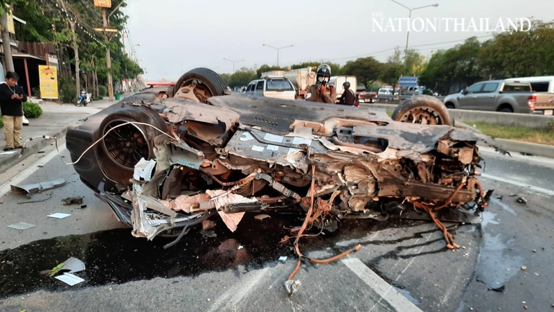 Car driver escapes death after demolishing power pole in head-on crash Car driver escapes death after demolishing power pole in head-on crash