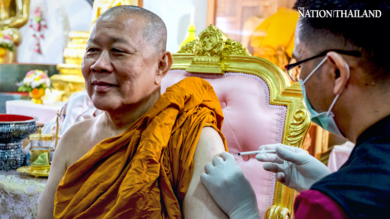 Monks at Bangkok temples line up for Covid vaccination Monks at Bangkok temples line up for Covid vaccination