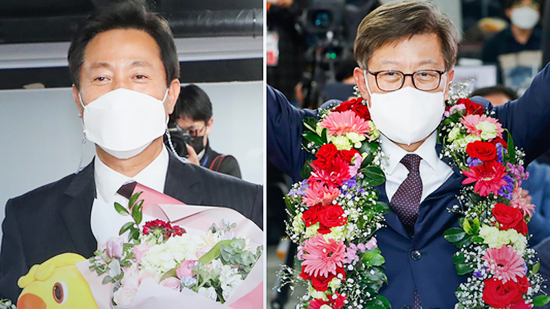 Ruling party suffers mayoral election debacle in Seoul, Busan Ruling party suffers mayoral election debacle in Seoul, Busan