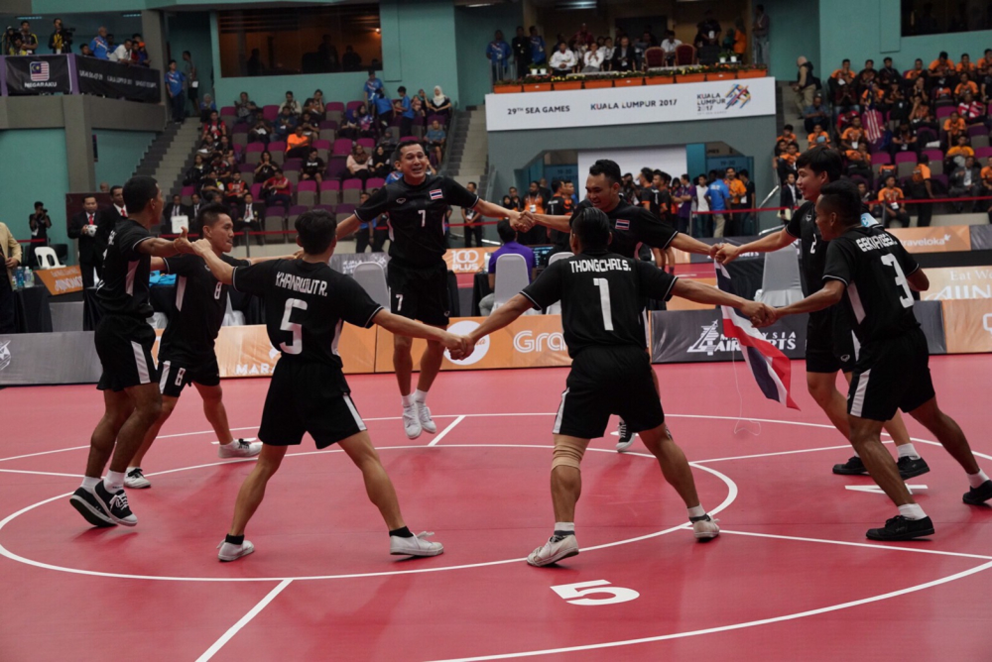 Men's chinlone event 1 team win 1st KL SEA Games for Thailand