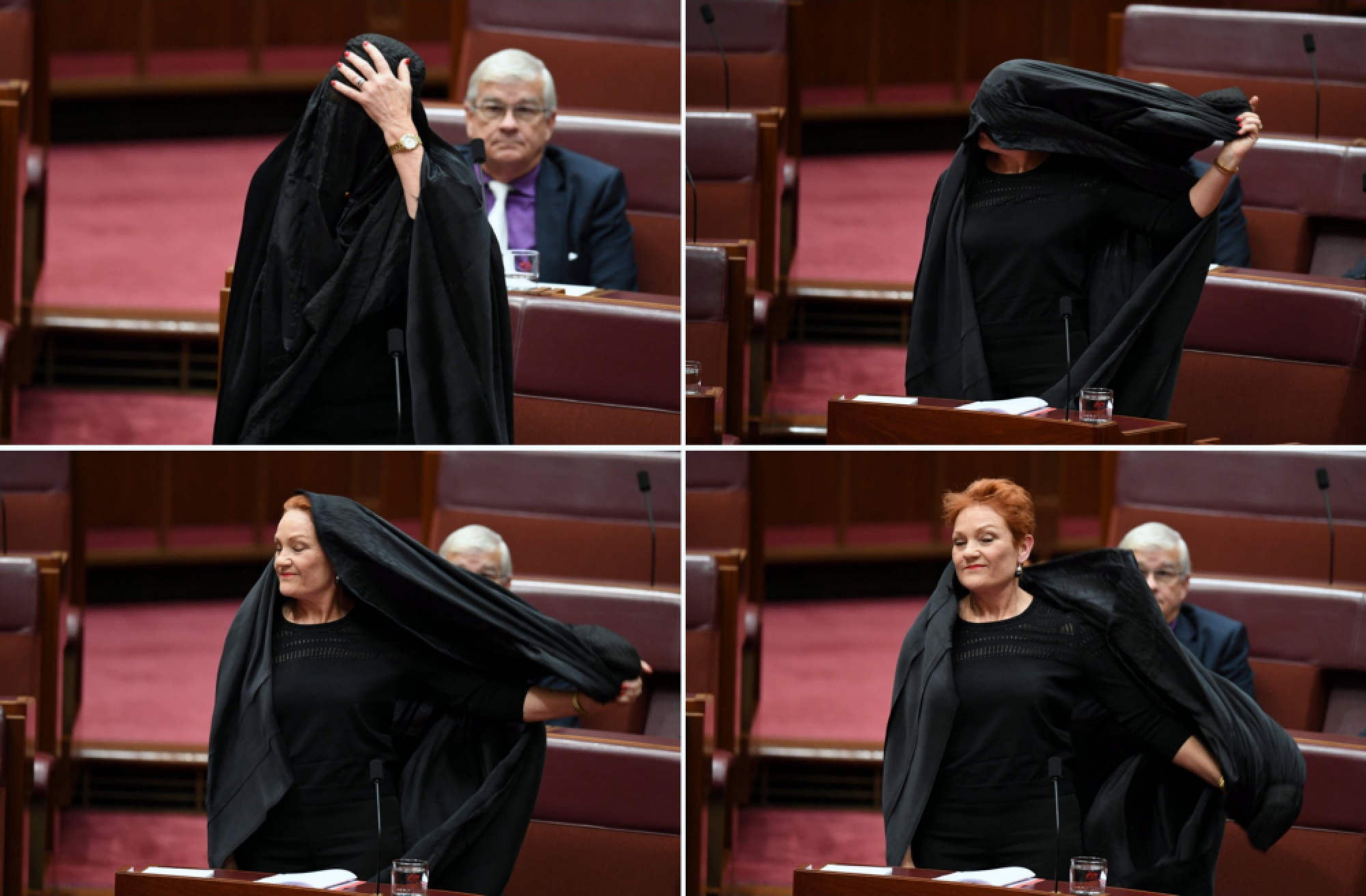 Muslim-baiter Hanson wears burka in Australia's Senate