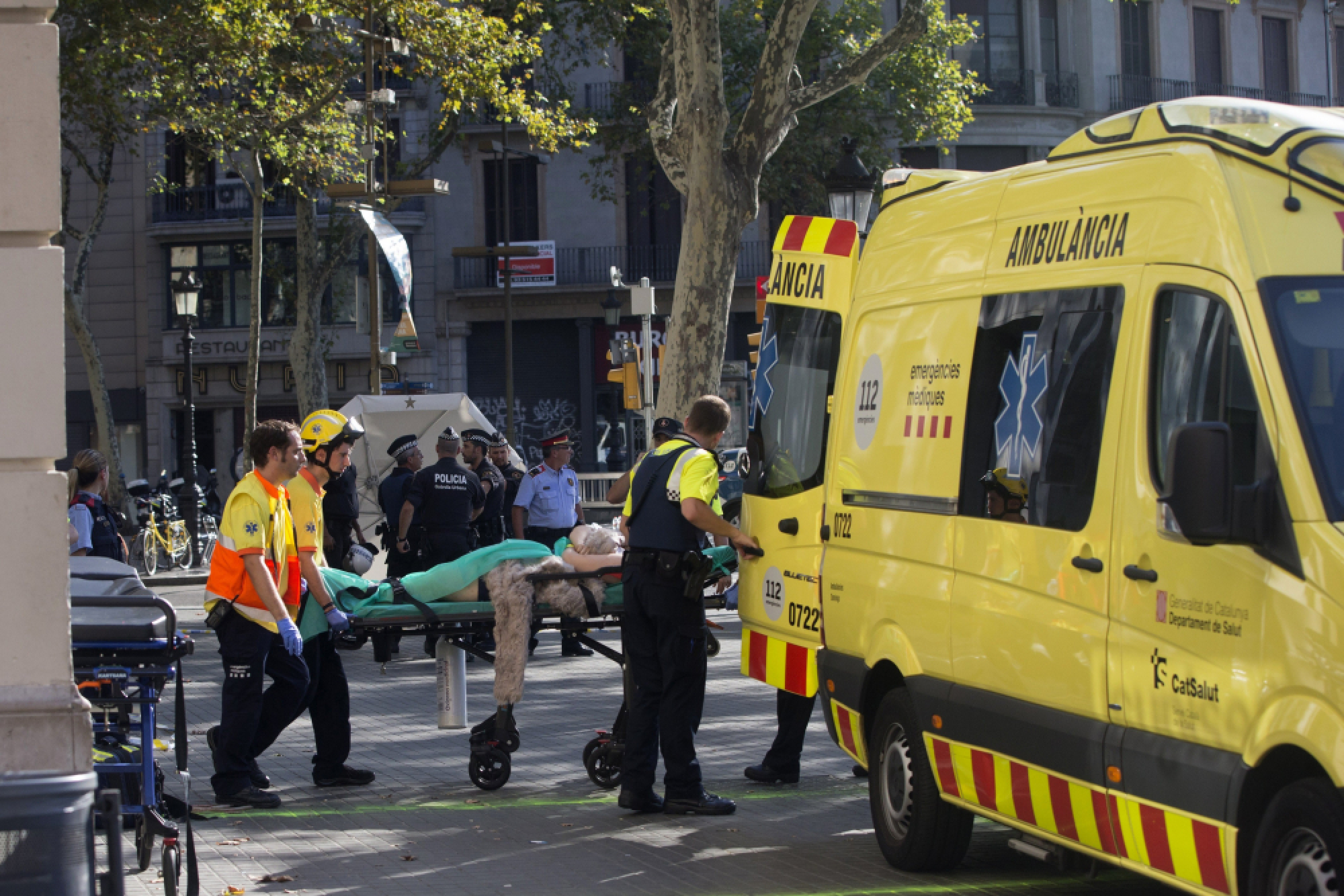 Two dead as van rams Barcelona crowd
