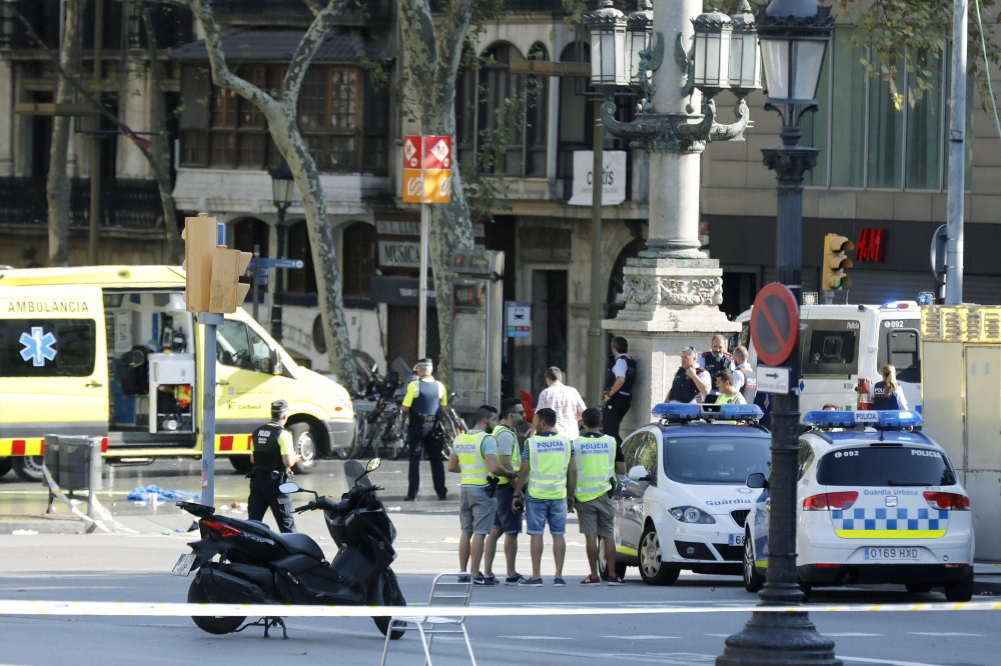 Two dead as van rams Barcelona crowd