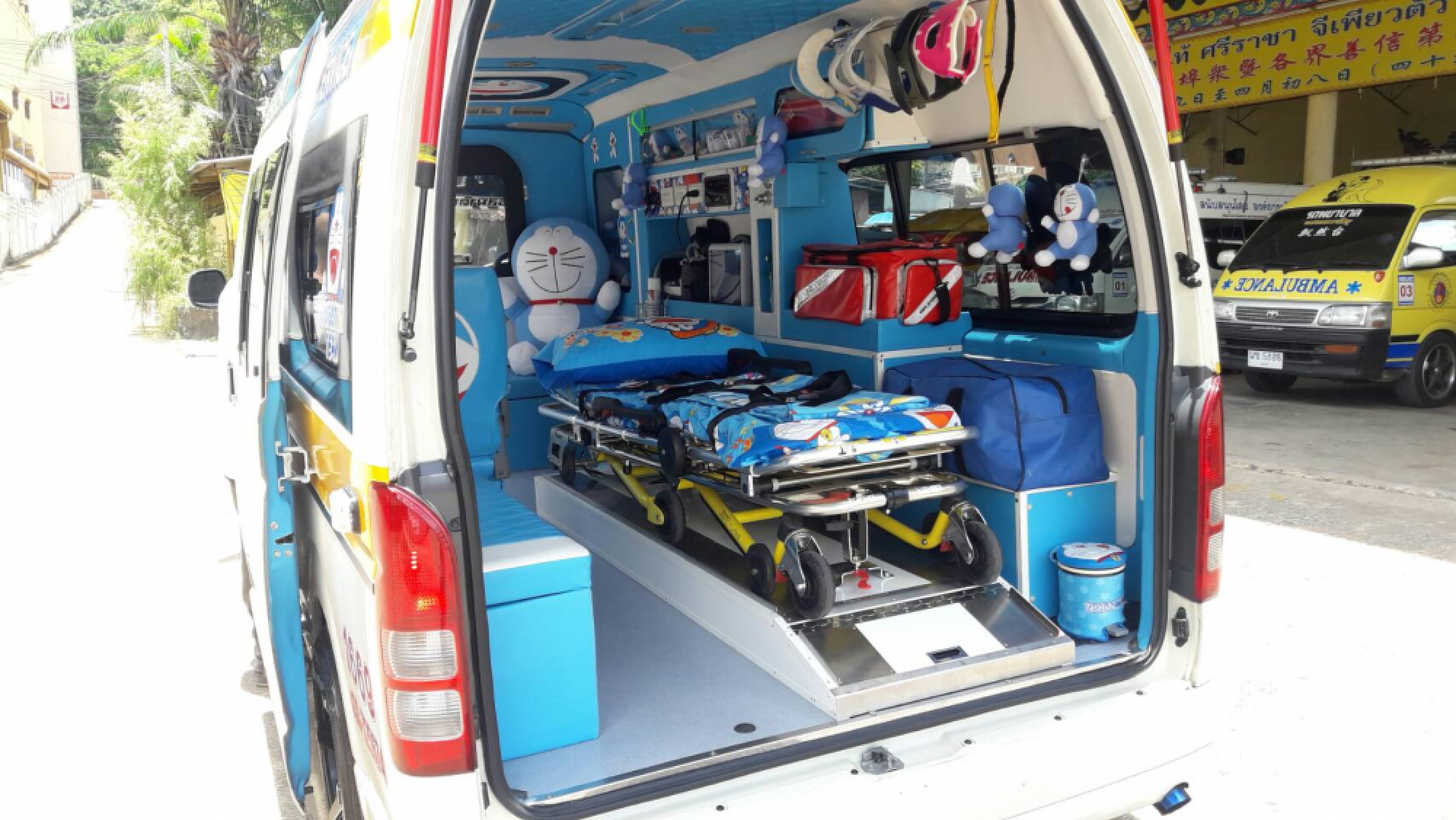 Doraemon brightens up Chon Buri ambulance
