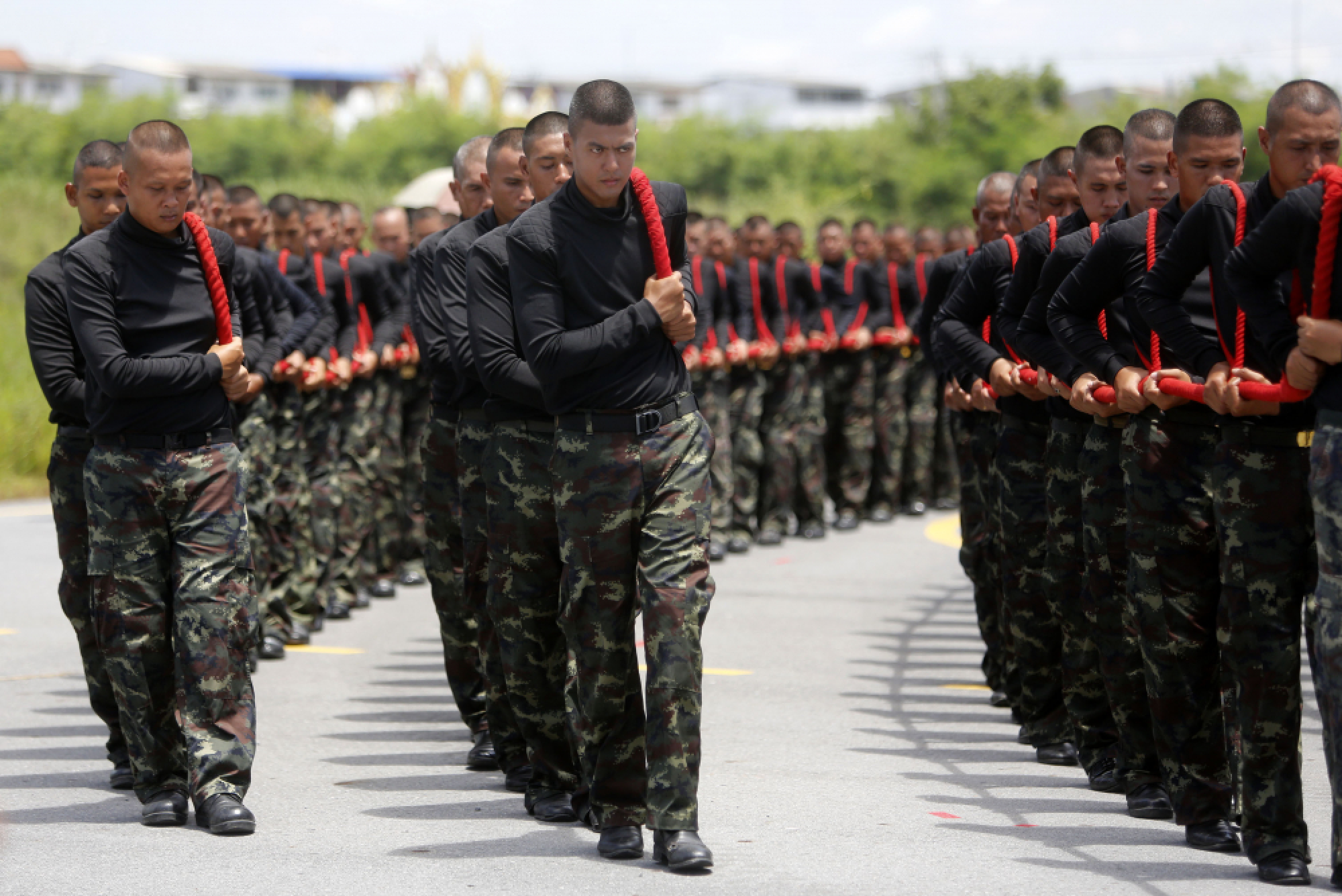 Army officers trained to pull chariot at King Bhumibol’s funeral