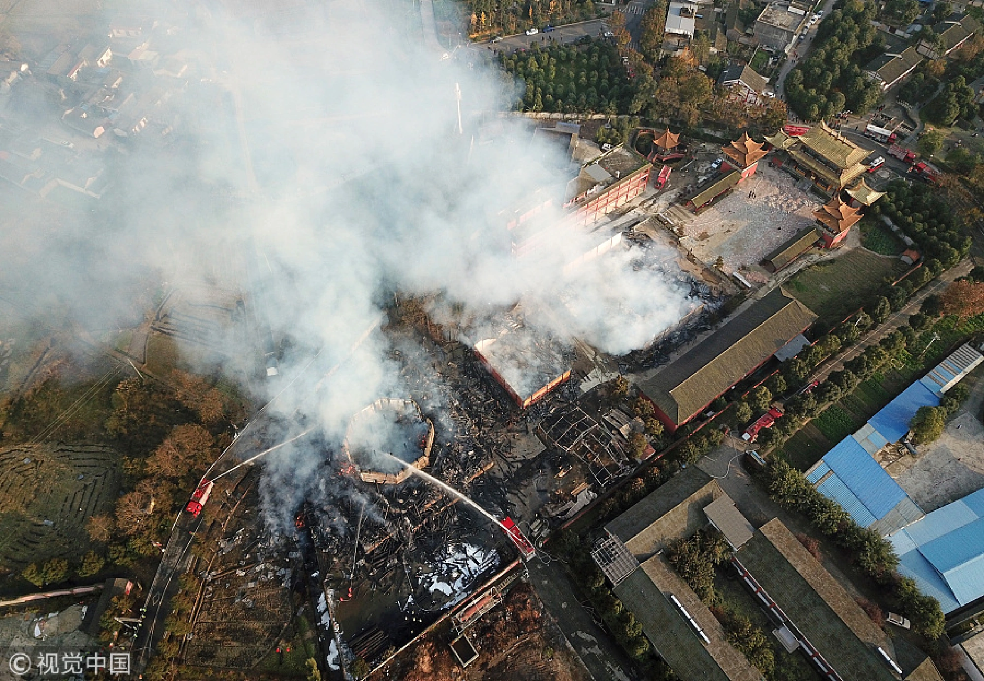 Asia's tallest wooden pagoda destroyed