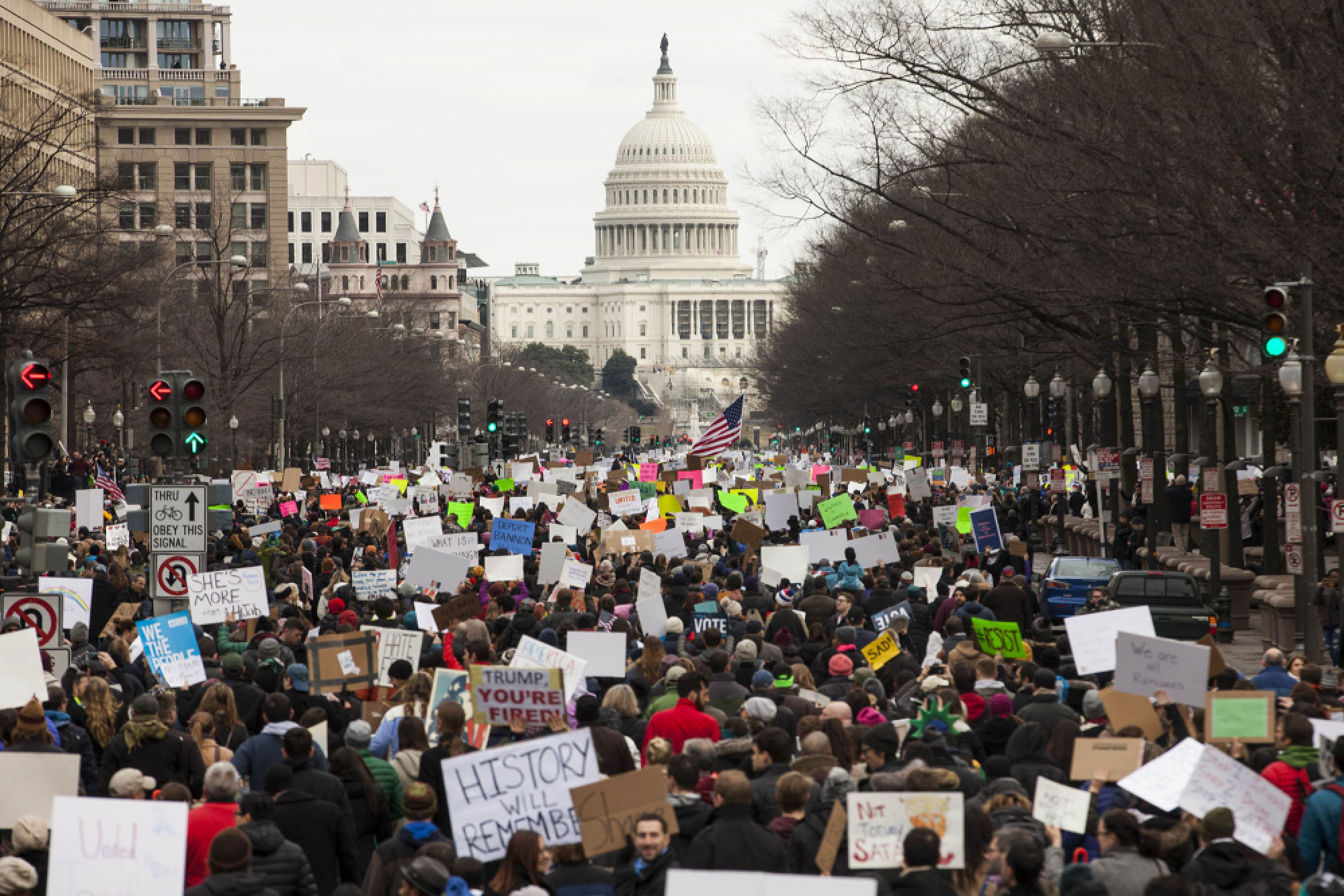 Protesters response to President Donald Trump's travel ban