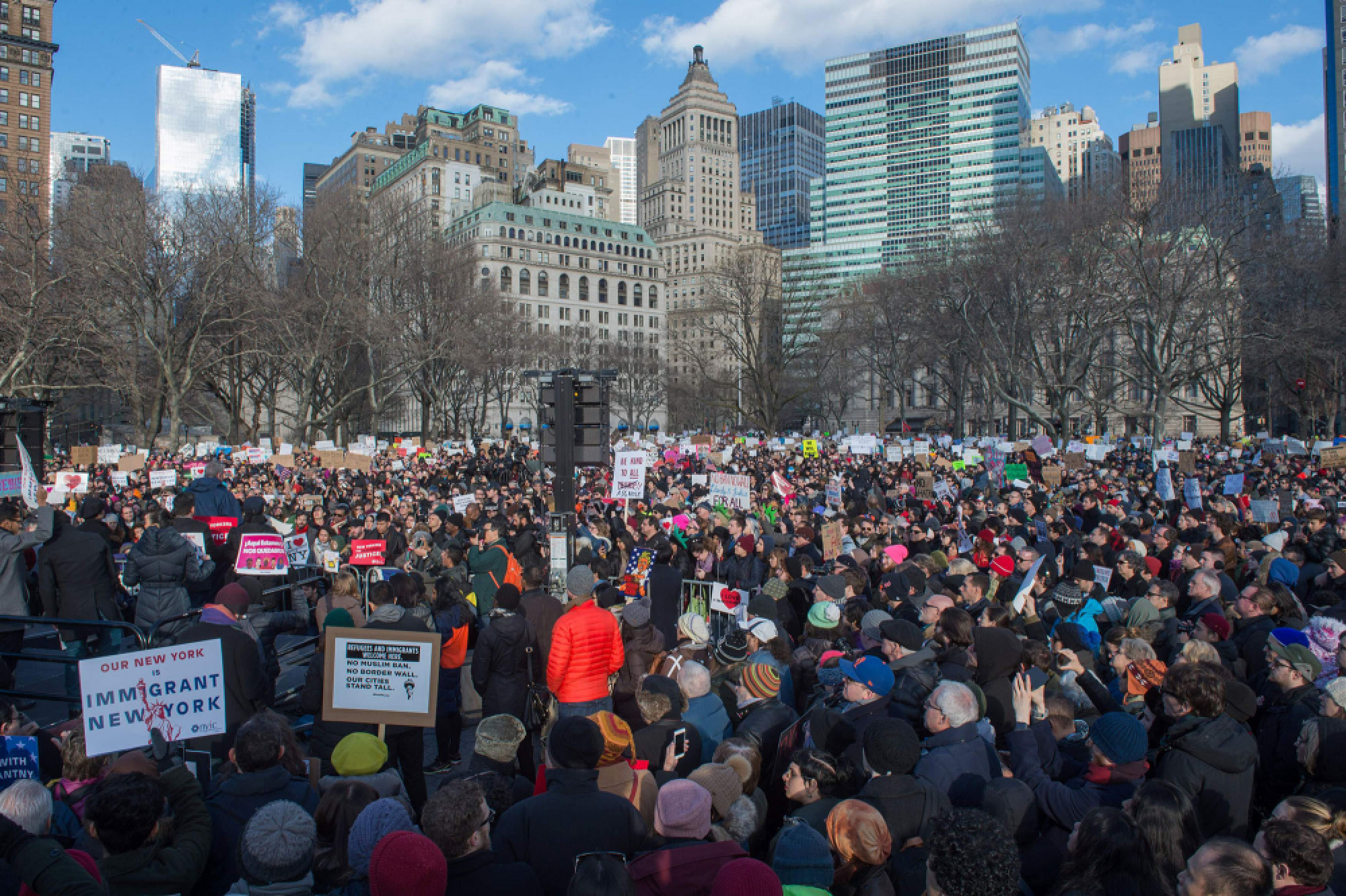 Protesters response to President Donald Trump's travel ban