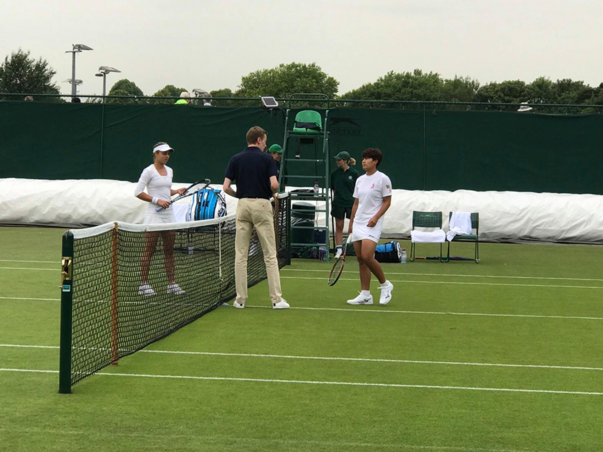 Luksika wins rain delayed match at Wimbledon 