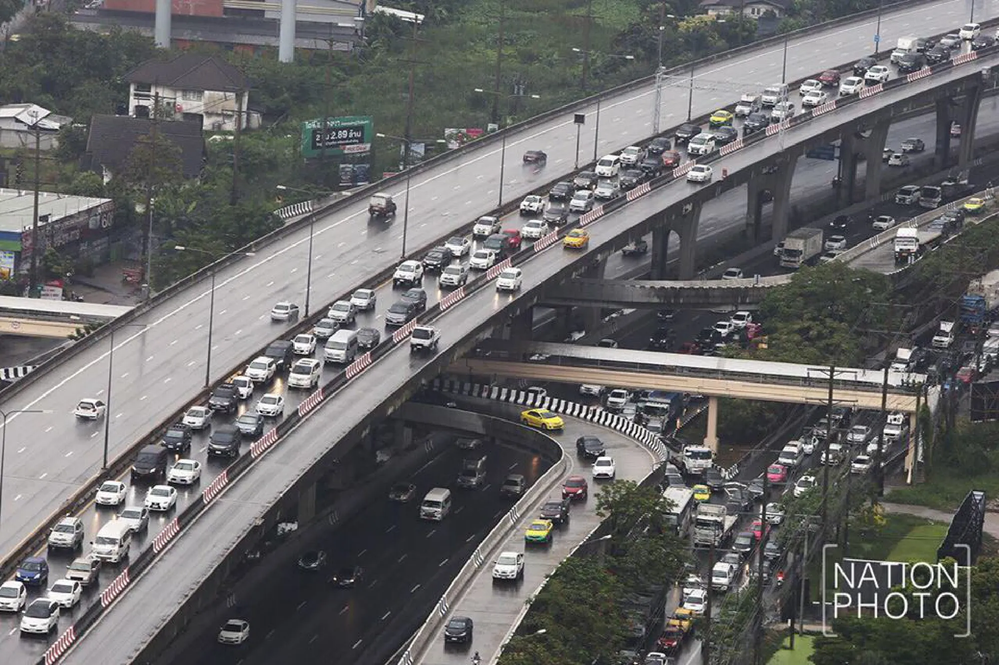 Rain-triggered traffic snarls in Bangkok