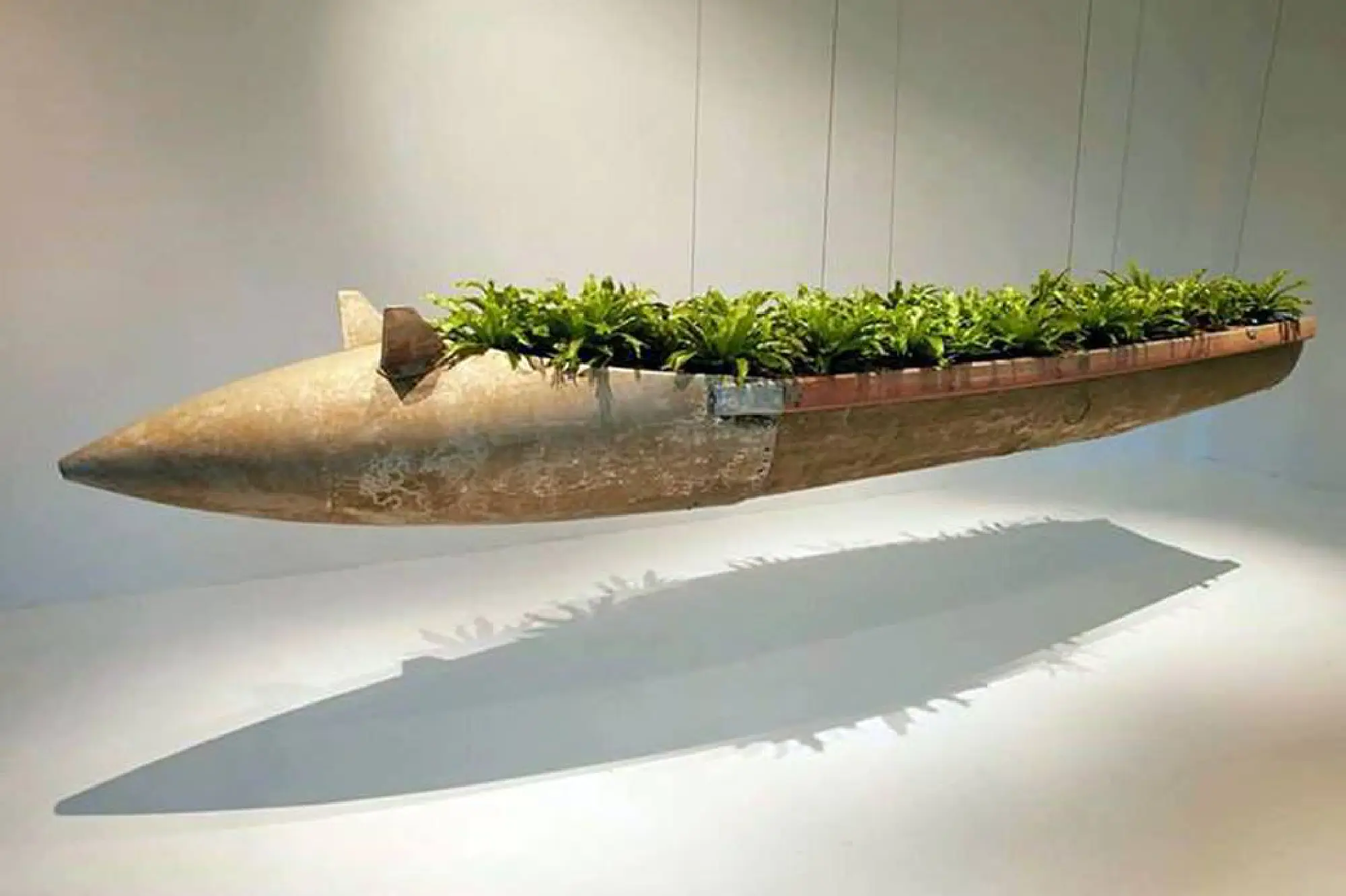 A bomb becomes a flowerpot
